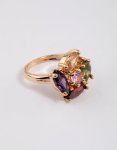 Goldair Gold Oval Stone Cocktail Ring - M l