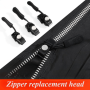 Removable Zipper Head - Tool-free Multi-functional Replacement For Bags Coats Clothes Shoes Boots And Household Items - Black