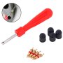 1 Set Tire Valve Service Kit 4 Valve Cores 4 Valve Caps 1 Valve Stem Screwdriver Tire Repair Tool For Car Motorcycle Bus Truck