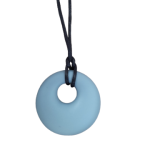 Sensory Chew Necklace Circle Pendant - Grey