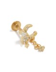 Goldair Gold Plated Surgical Steel Cubic Zirconia Moon Spikey Flat Back Stud