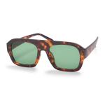 Tort Shield Green Tint Sunglasses