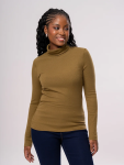 Ribbed Long Sleeve Turtleneck - XL Olive
