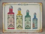 4 Bottles Cologne Tin Plaque 37X50CM