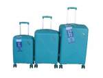 Smte Teal Pp 3PCS Hard-shell Luggage Set Spinner Wheels &telescopic Handle With Keychain