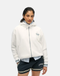 Country Club Velour Zip Hooded Sweatshirt Off-white - XL White