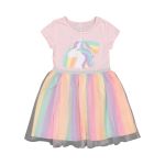 Younger Girl Rainbow Unicorn Mesh Dress