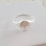 Ava 925 Sterling Silver Rose Signet Ring - Size 9