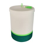 Lidded Laundry Basket - Greens