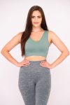 Ladies High Impact Ribbed Sports Bra With Removable Pad