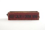 Keep Calm’ Red Wood Box handles 12X50X15