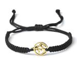 Charm Om Symbol Handmade Braided Rope String Adjustable Black Bracelets