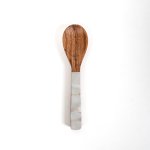 Wooden Spoon With Resin Inlay - Pearl & Ivory