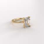 Four Claw Radiant Lab Grown Diamond Ring - 2CT White Gold 18CT