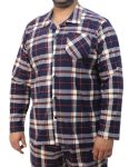 Mens Button Up Pj Top - 7XL Navy