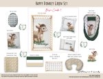 Cot Duvet Bedding Happy Donkey Green Set