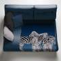 Zebra On Blue Light Weight Fleece Blanket By Fifo