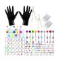 134 Piece Steel Acrylic Colorful Belly Tongue Body Piercing Jewelry Kits