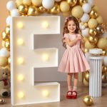 Imprsv Marquee Light Up Letters 3FT Mosaic Letters With Light For Baby Shower Graduation Party Decor Large E For Engagement Wedd