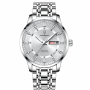 Men's Stainless Steel Watch Sapphire Crystal Day Date Display