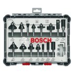 Bosch Router Bit Set 15 Piece Mixed Application 1 4" Shank