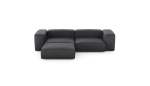 Three Module Chaise Sofa - Leather - Dark Grey - 272CM X 199CM