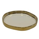 White And Gold Ceramic Vanity Tray