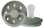 Silicone Glow In The Dark Moon Pacifier Size 2 - Sage