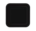 Party 7" Square Plate Midnight Black 16CT