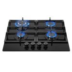 Totai 60CM 4 Burner Black Glass Hob - 26 GOG4BNR