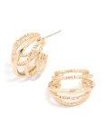 Goldair Gold Textured 5-PRONG Huggie Earrings