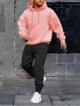 2PCS Men's Solid Color Hoodie And Joggers Set For Spring And Fall