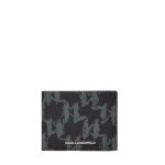 K monogram Wallet -black burnt Olive