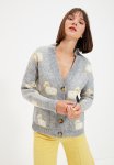 Jacquard Knit Cardigan - Grey