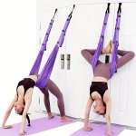 Universal Yoga Stretching Strap With Door Anchor Polyester Fitness Band Multi-level Flexibility Trainer Leg Stretch Back Bend As