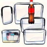 1PC Pvc Waterproof Cosmetic Bag Portable Large Capacity Clear Toiletry Bag