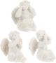 3PCS Resin White Praying Angel Statue Figurine Sculpture Cherub Wings