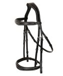 Exion Hunter Anatomic English Bridle Padded Fancy Stitched Leather Bridle With Rubber Reins Ergonomic Poll Relief Crownpiece For
