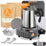 Bbaxi Candle Making Kit With Electronic Hot Plate Candle Wax Melter For Melting Including Pouring Pot Hot Plate 2LB Soy Wax Stai