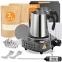 Bbaxi Candle Making Kit With Electronic Hot Plate Candle Wax Melter For Melting Including Pouring Pot Hot Plate 2LB Soy Wax Stain Spoon Cotton Wicks