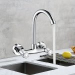 1PC Household Sink In-wall Faucet Alloy Usa Bathroom Faucet Bathroom Washstand Faucet 360 Degree Swivel In-wall Faucet Home Esse