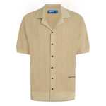 Short-sleeved Knit Polo Shirt -pale Khaki