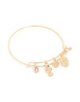 Goldair Gold Cross & Fish Charm Bangle