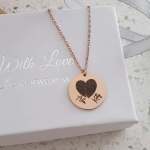 Hartley Personalized 1 Or 2 Finger Print Necklace Stainless Steel Silver Gold Or Rose Gold Ready In 3 Days