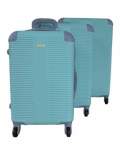 ACE Smte 3 Piece Quality Hard Outer Shell Protected Luggage Set Sky Blue With Keychain