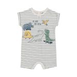 Dino Stripe Printed Romper