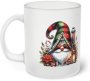 Christmas Gnome Frosted Design 3 Glass Coffee Mug 300 Ml