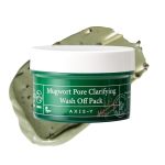 Axis-y Mugwort Pore Clarifying Wash Off Pack - Face Exfoliator Targets Clogged Pores Whitehead & Blackhead Remover - Vegan Korea