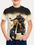 Mountain Bike - Engaging Visuals With 3D Effect T-shirts For Boys - Cool Lightweight And Comfy Summer Clothes