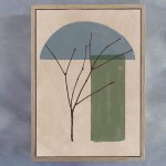 Elements 3 Art Print - A0 Framed Canvas With Natural Wood Frame